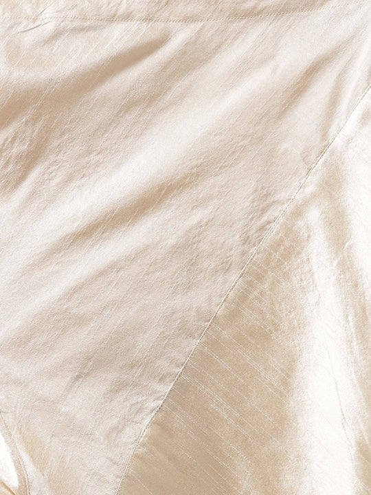 Deyann Men Blue & Cream-Coloured Self Design Kurta with Churidar