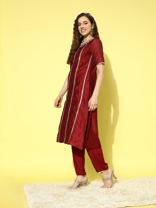 All about you Women Gotta Patti Kurta with Trousers