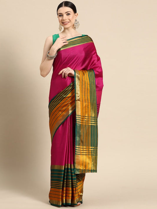 Silk Land Kalamkari Zari Art Silk Arani Saree