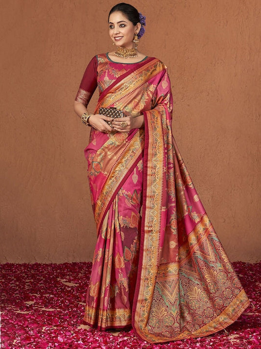 Satrani Woven Design Zari Pure Silk Banarasi Saree