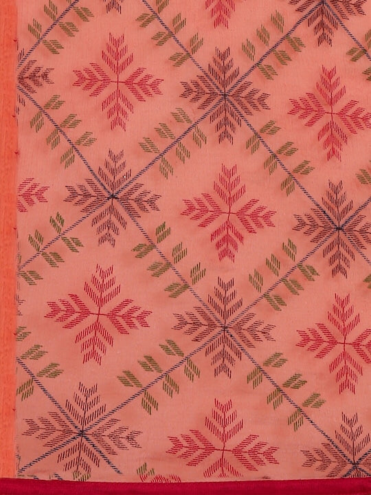 IMARA Ethnic Motifs Yoke Design Regular Thread Work Kurta With Trousers & Dupatta