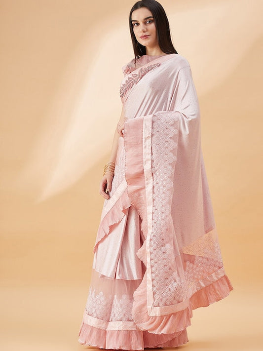 All about you Floral Embroidered Designer Saree