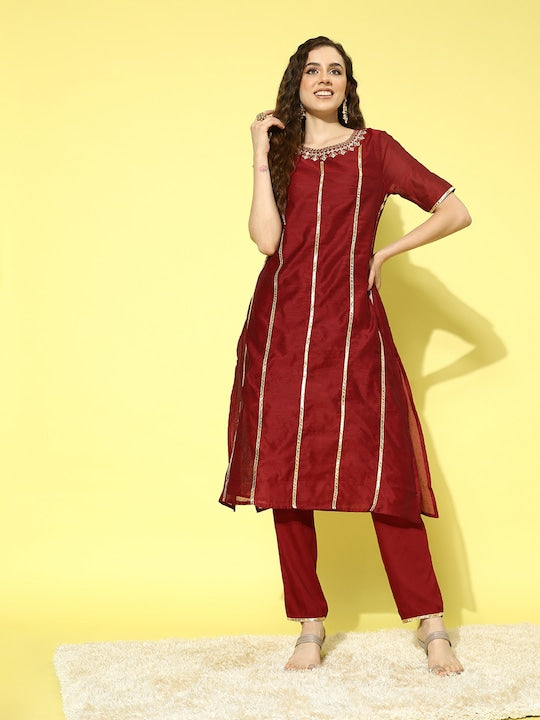 All about you Women Gotta Patti Kurta with Trousers