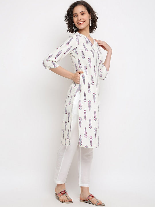 IMARA Ethnic Motifs Printed Straight Kurta