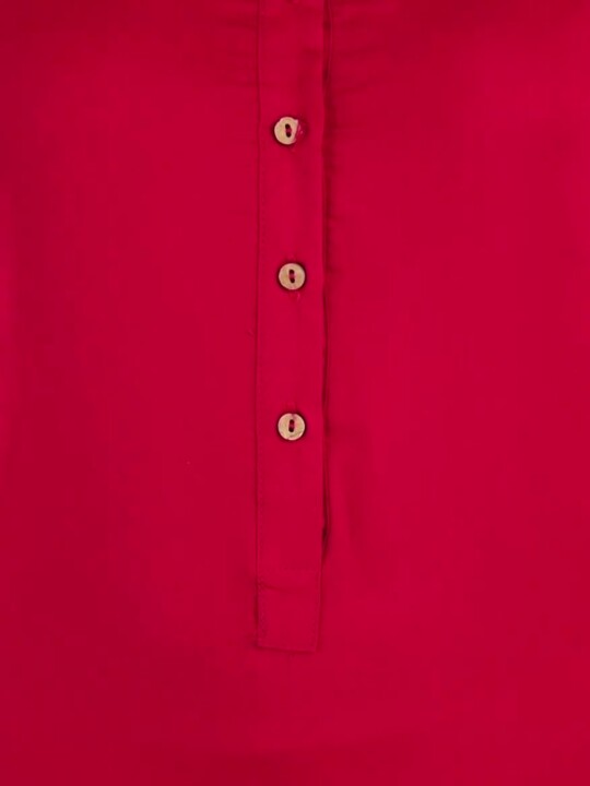 Vishudh Women Red Solid Straight Kurta