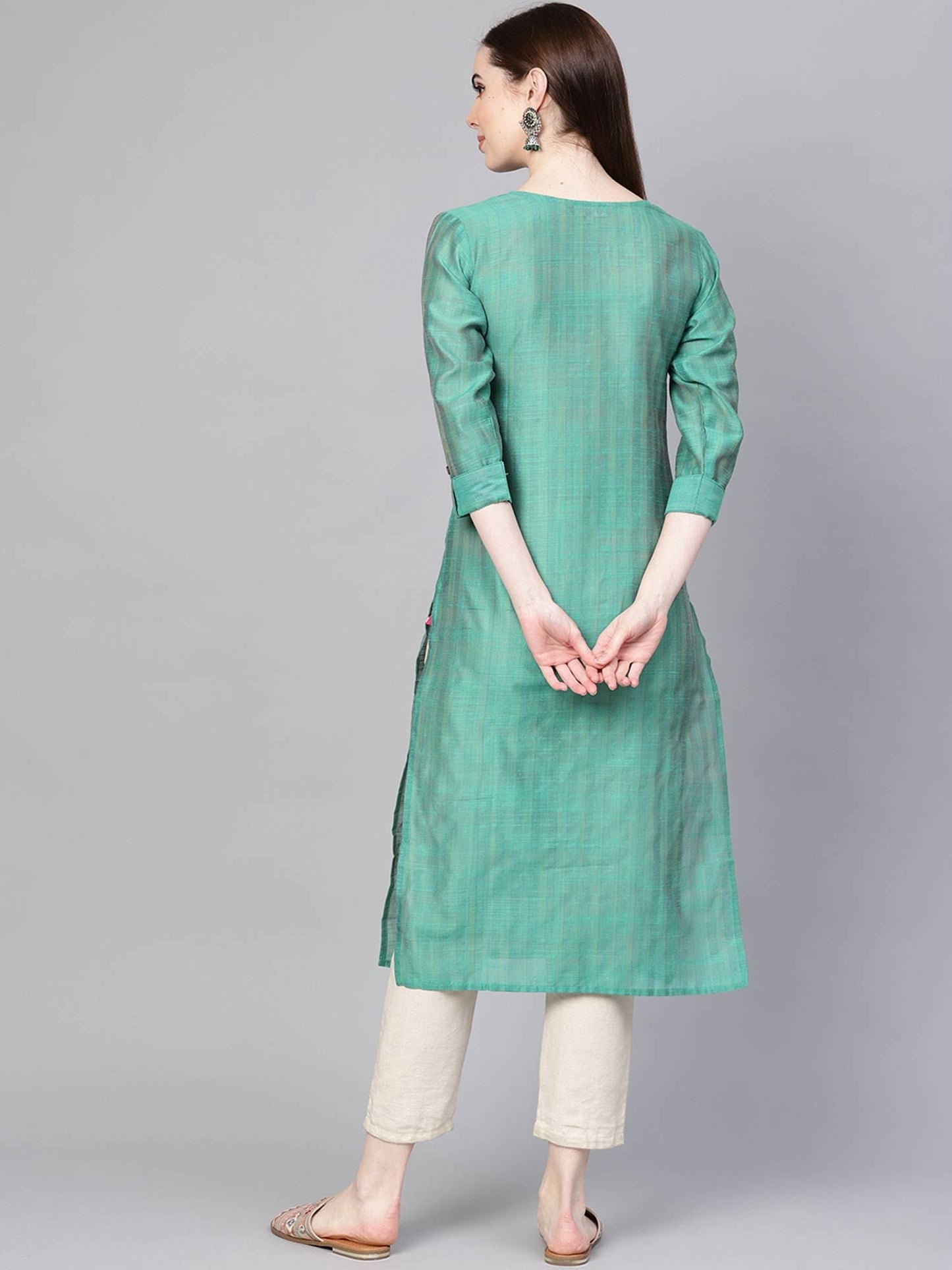 KSUT Green Solid Kurta